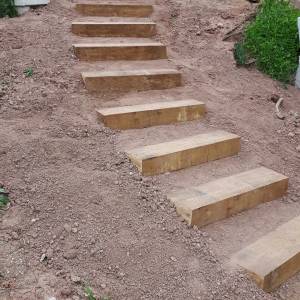 How to make steps in a garden slope