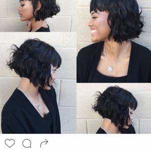 Messy Lob with Bangs