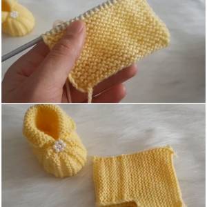 Easy To Make Baby Booties With Pearls