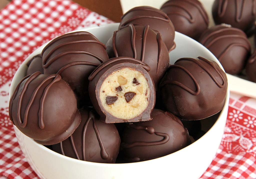 These chocolate chip cookie dough truffles are so easy you’re going to feel like you’re cheating.....