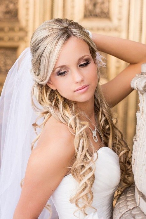 wedding hairstyle with bridal veil