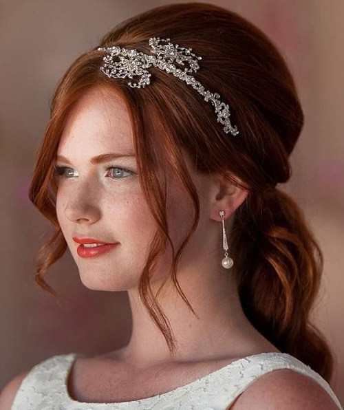 bridal half up half down hairstyle with a bouffant
