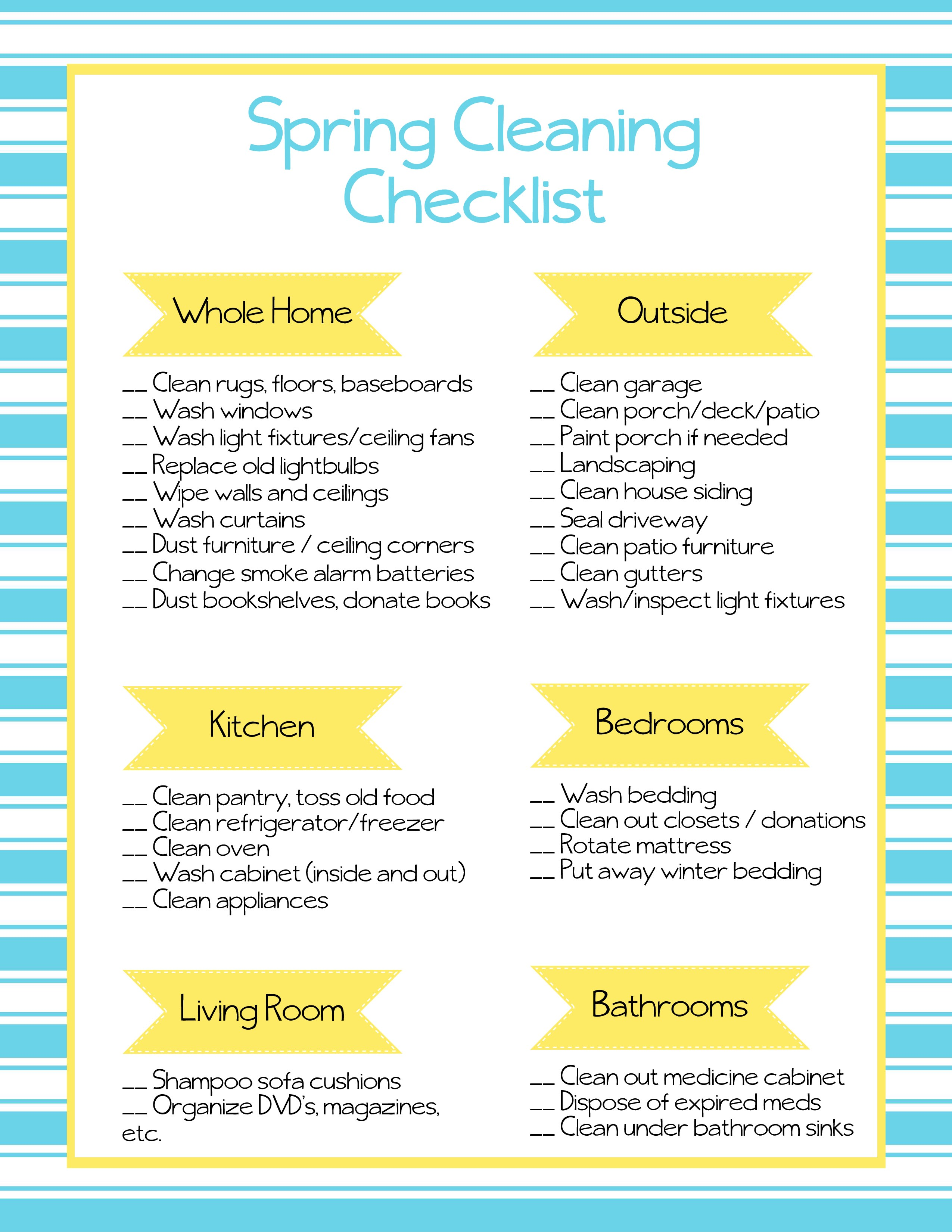 FREE Printable Spring Cleaning Checklist How To Do Easy