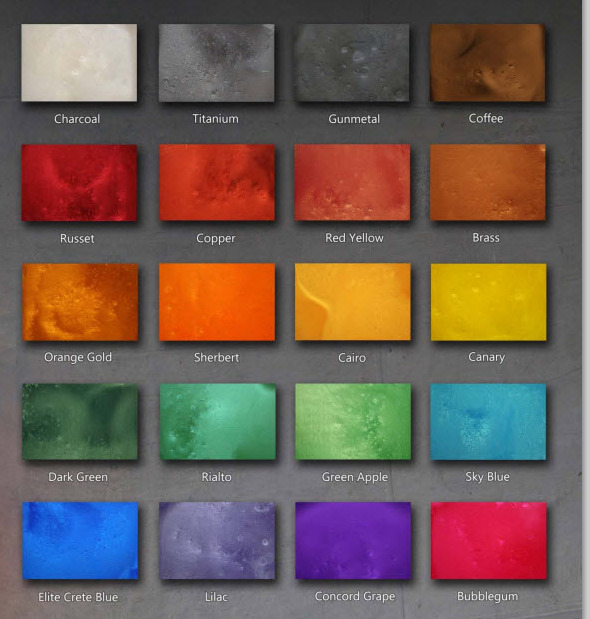 Epoxy Floor Color Chart  Stained Polished Concrete Color Chart REFLECTOR Color Chart