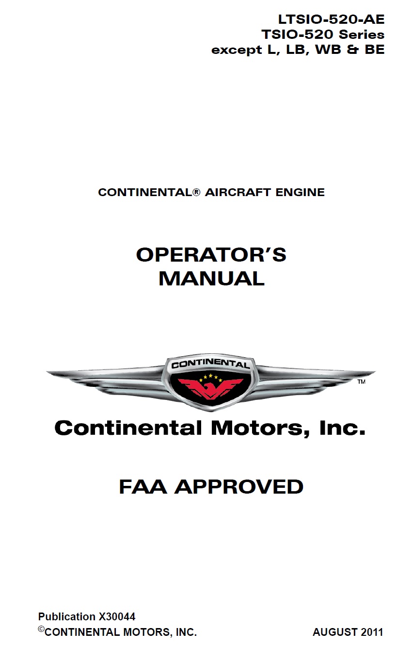 TSIO0520 series Engine Operator’s Manual – X30044