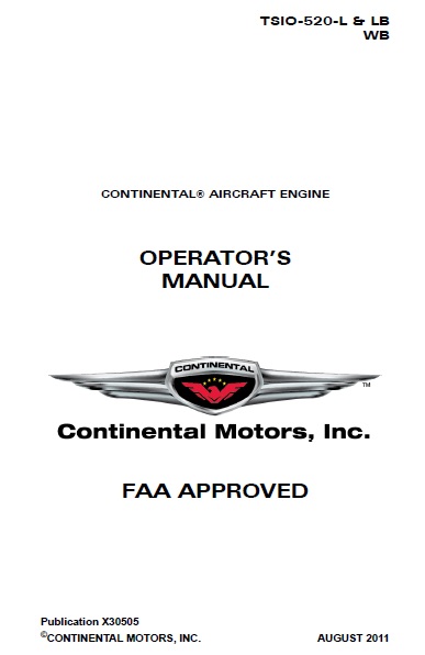 TSIO-520-L, LB and WB series Engine Operator’s Manual – X30505