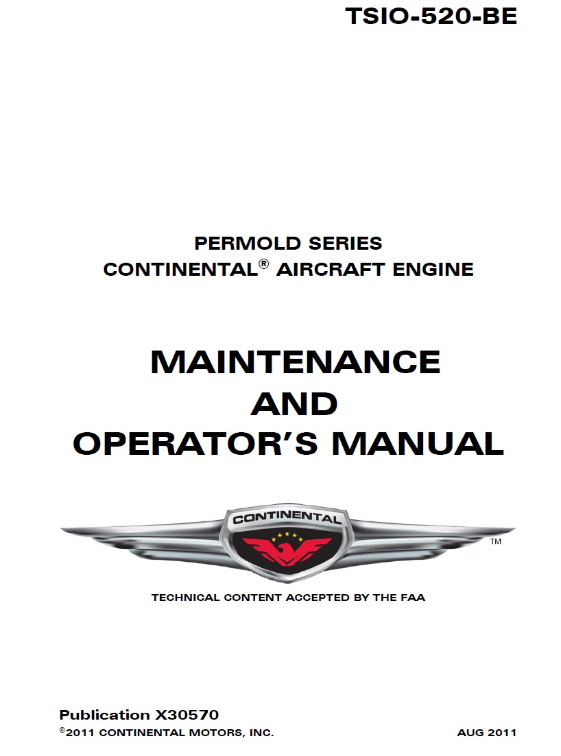 TSIO-520-BE series Engine Maintenance Manual – X30570