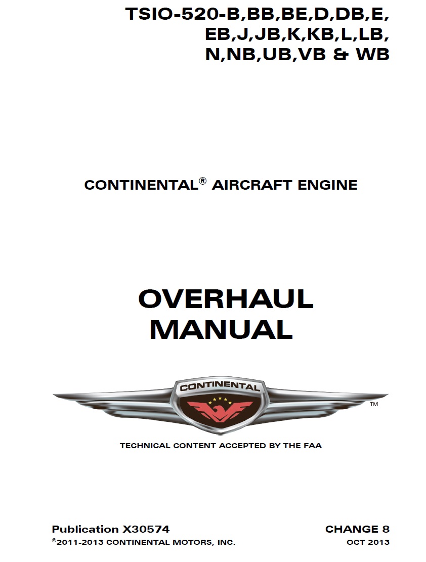 TSIO-520 Permold series Engine Overhaul Manual – X30574